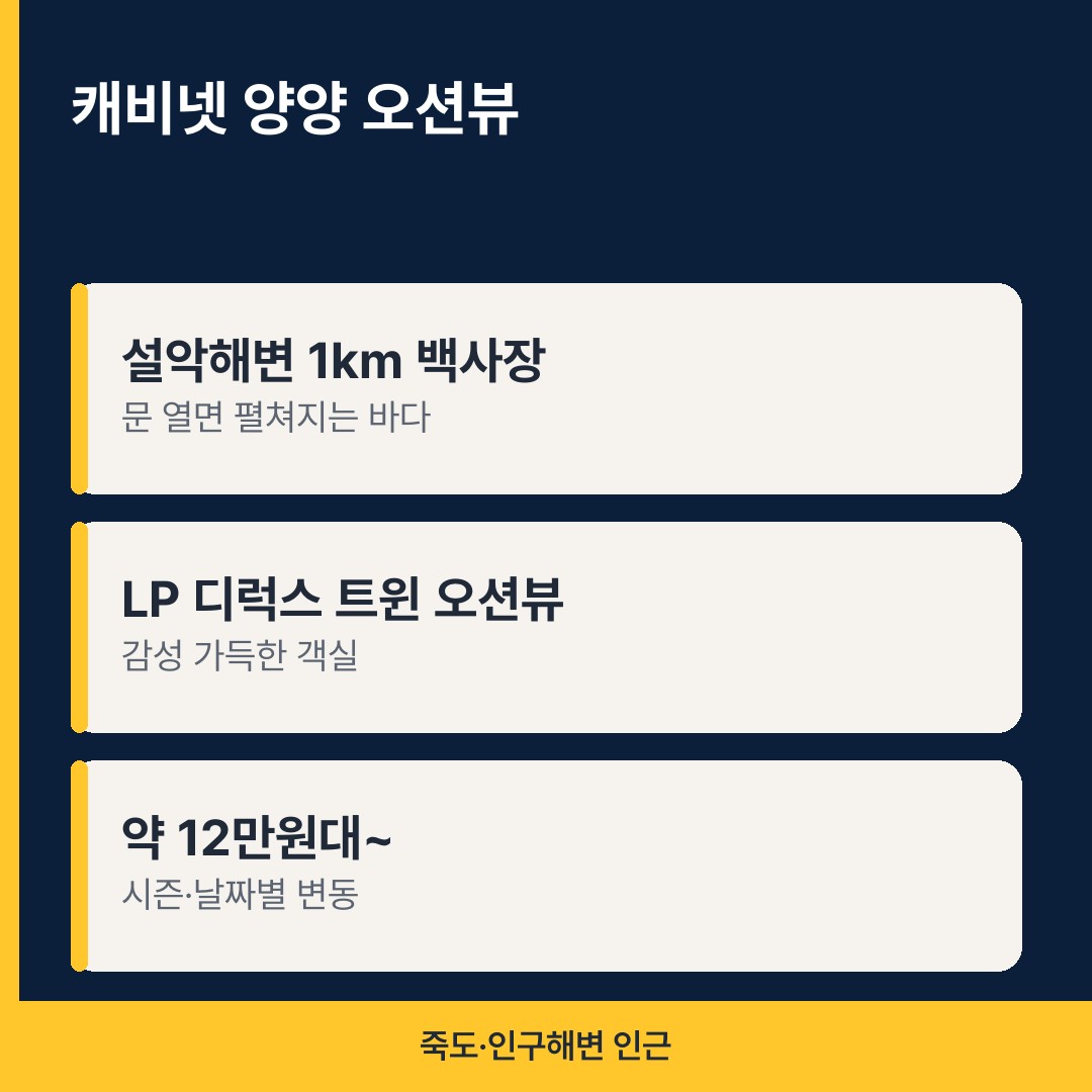 캐비넷 양양 설악해변 오션뷰 정보