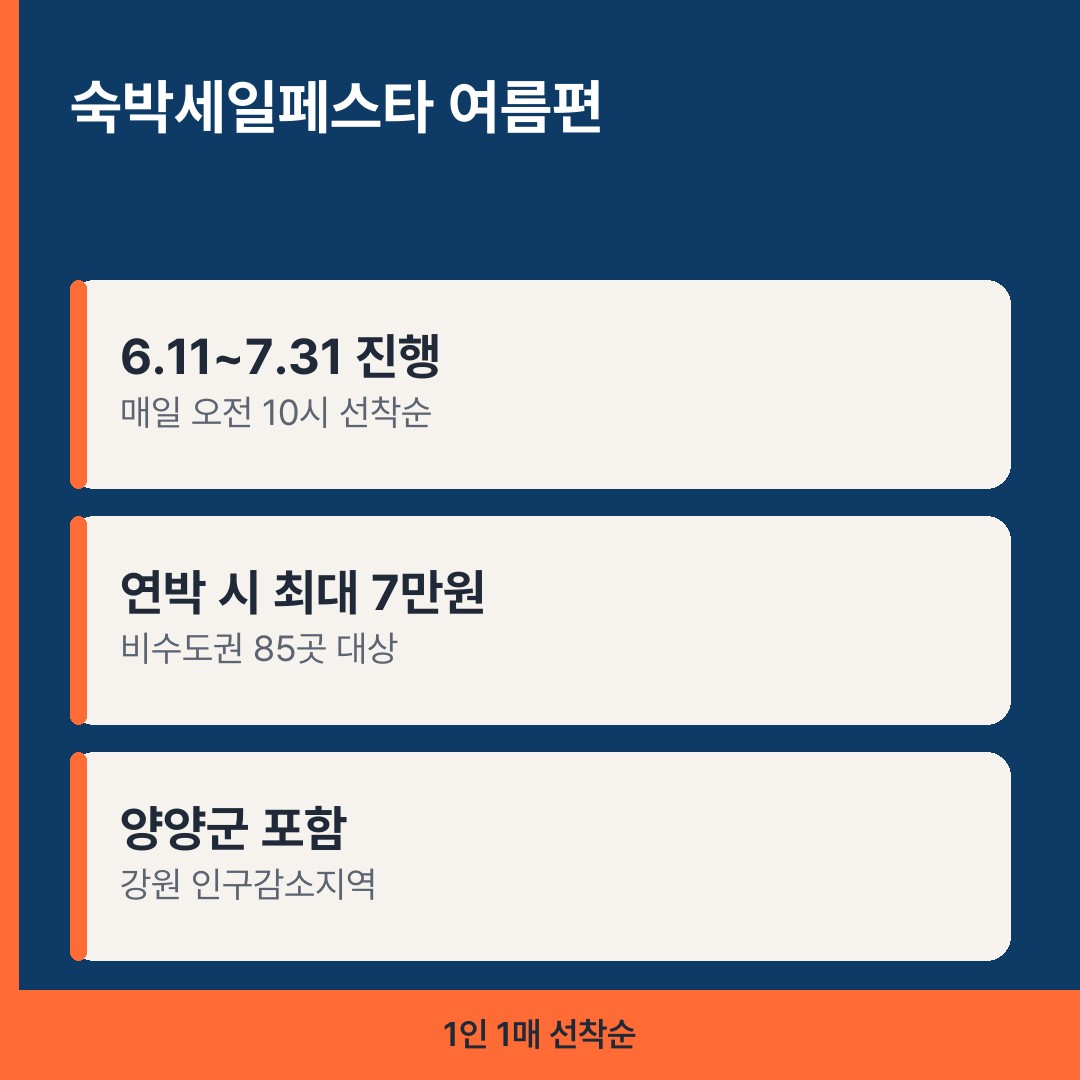 숙박세일페스타 여름편 안내