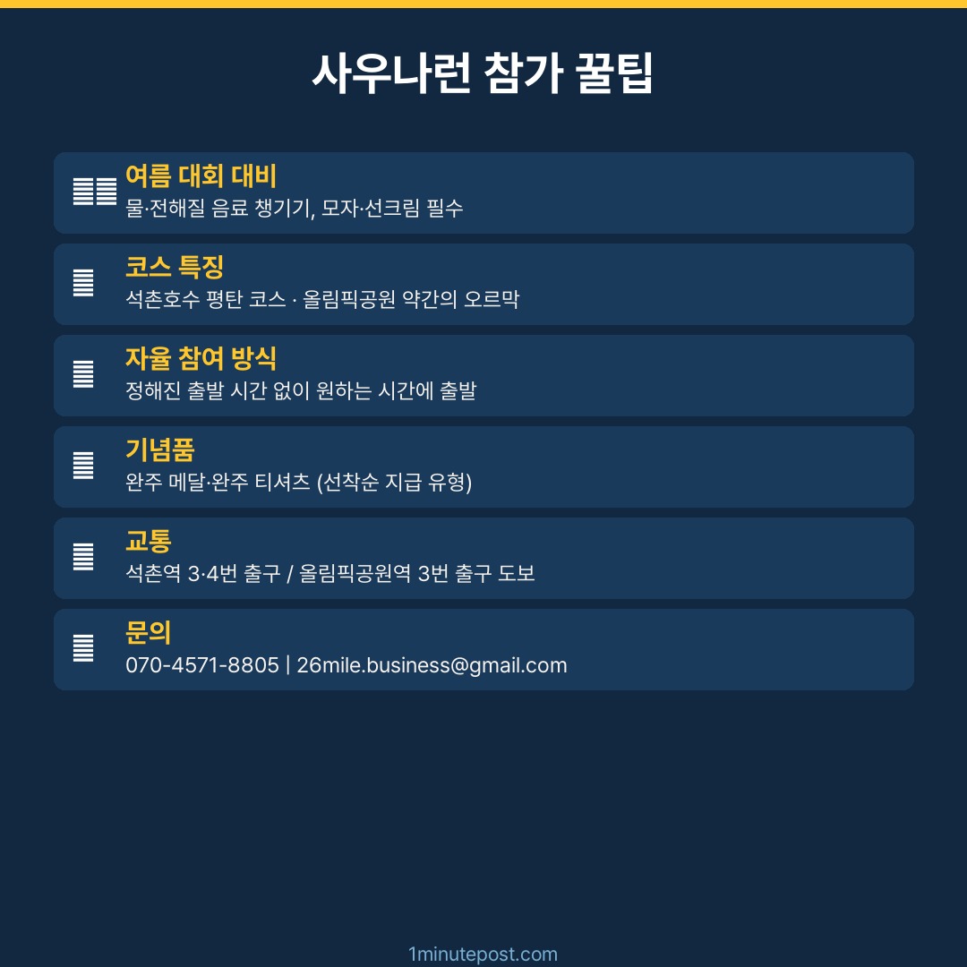 사우나런 참가 꿀팁